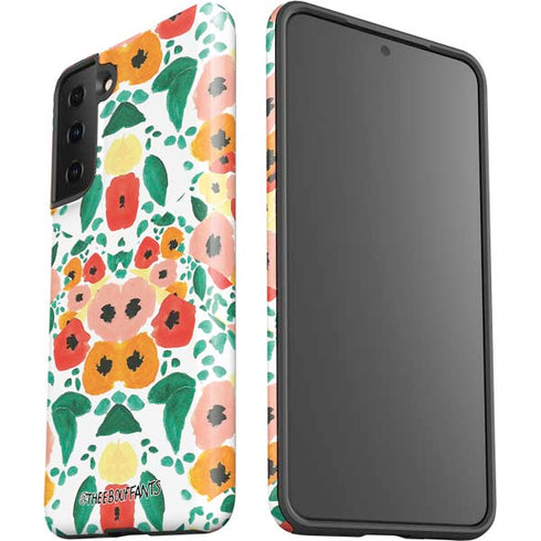 Bouffants and Broken Hearts Geometric Flowers Galaxy S21 FE Pro Case