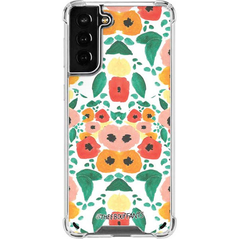 Bouffants and Broken Hearts Geometric Flowers Galaxy S21 Plus 5G Clear Case