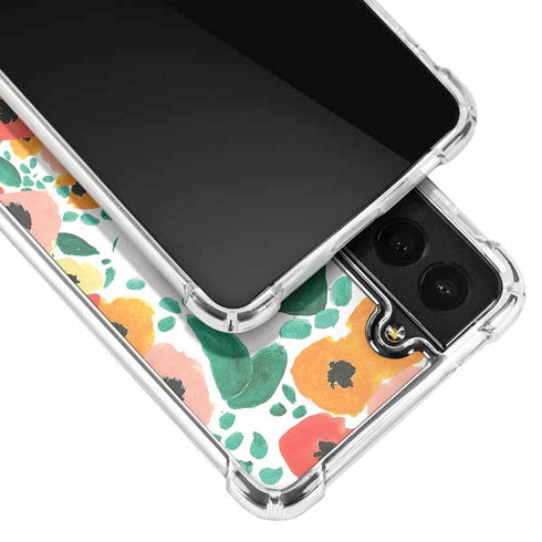 Bouffants and Broken Hearts Geometric Flowers Galaxy S21 Plus 5G Clear Case