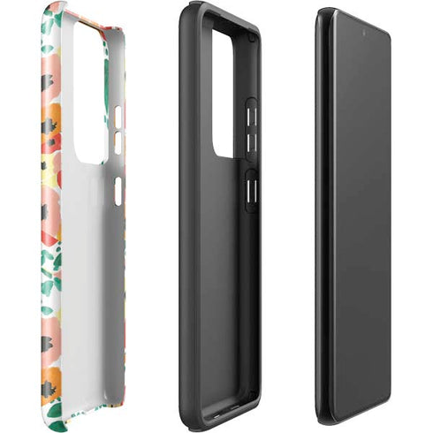 Bouffants and Broken Hearts Geometric Flowers Galaxy S21 Ultra 5G Pro Case