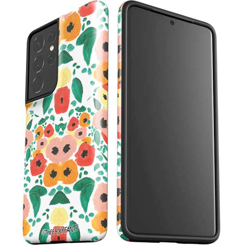 Bouffants and Broken Hearts Geometric Flowers Galaxy S21 Ultra 5G Pro Case