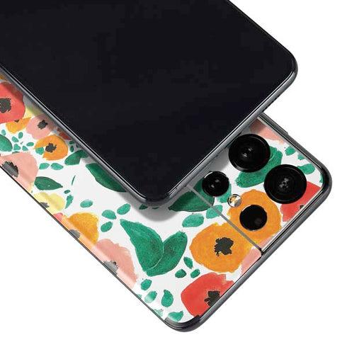 Bouffants and Broken Hearts Geometric Flowers Galaxy S21 Ultra 5G Skin