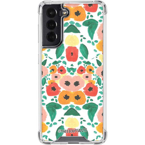 Bouffants and Broken Hearts Geometric Flowers Galaxy S22 Clear Case