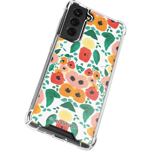 Bouffants and Broken Hearts Geometric Flowers Galaxy S22 Clear Case