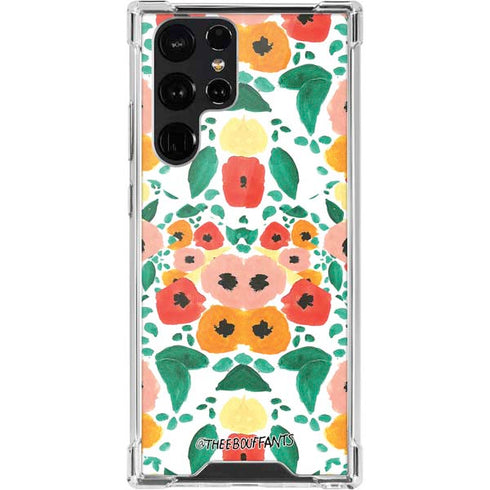 Bouffants and Broken Hearts Geometric Flowers Galaxy S22 Ultra Clear Case