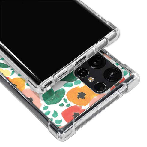 Bouffants and Broken Hearts Geometric Flowers Galaxy S22 Ultra Clear Case