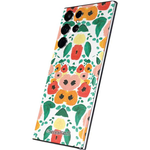 Bouffants and Broken Hearts Geometric Flowers Galaxy S22 Ultra Skin