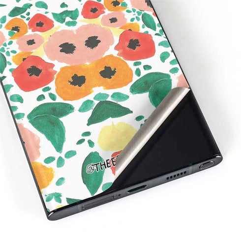 Bouffants and Broken Hearts Geometric Flowers Galaxy S22 Ultra Skin