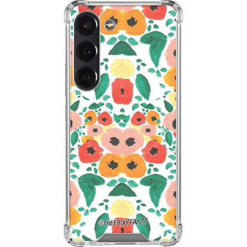 Bouffants and Broken Hearts Geometric Flowers Galaxy S23 Clear Case