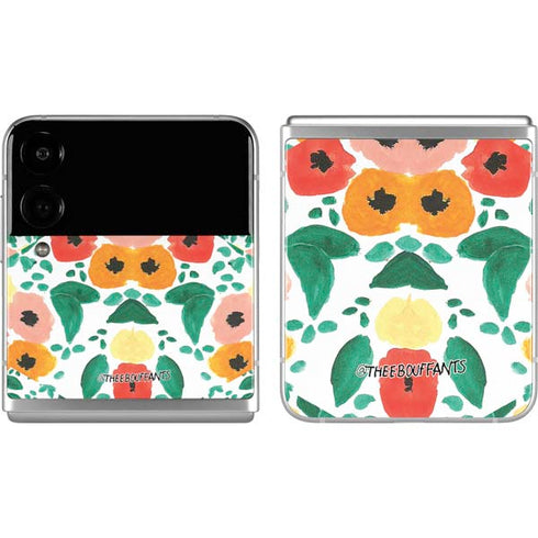 Bouffants and Broken Hearts Geometric Flowers Galaxy Z Flip4 5G Skin