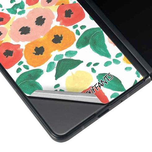 Bouffants and Broken Hearts Geometric Flowers Galaxy Z Fold3 5G Skin