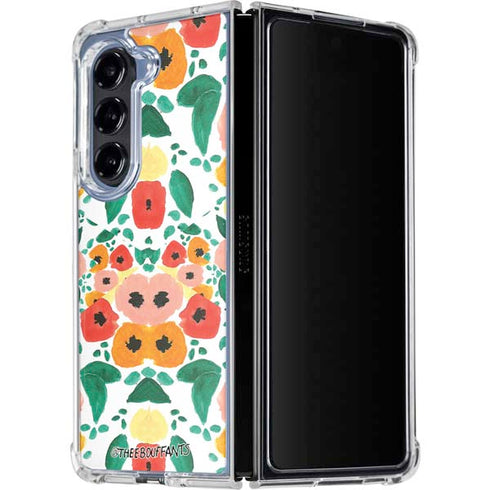 Bouffants and Broken Hearts Geometric Flowers Galaxy Z Fold5 5G Clear Case