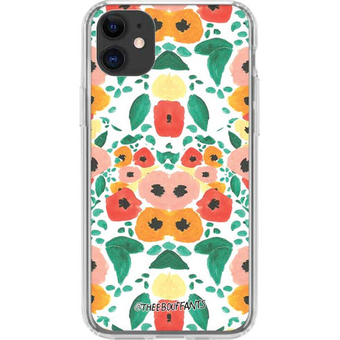 Bouffants and Broken Hearts Geometric Flowers iPhone 11 Clear Case