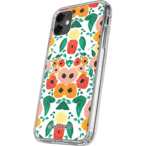 Bouffants and Broken Hearts Geometric Flowers iPhone 11 Clear Case