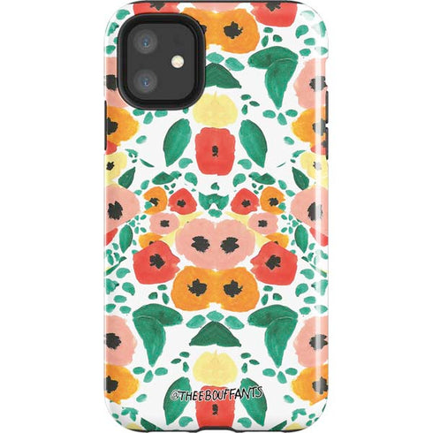 Bouffants and Broken Hearts Geometric Flowers iPhone 11 Impact Case
