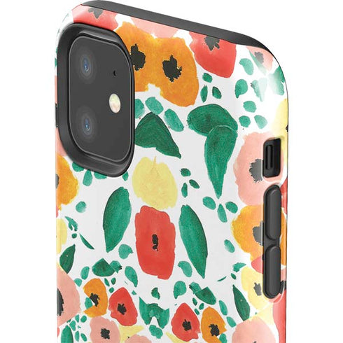 Bouffants and Broken Hearts Geometric Flowers iPhone 11 Impact Case