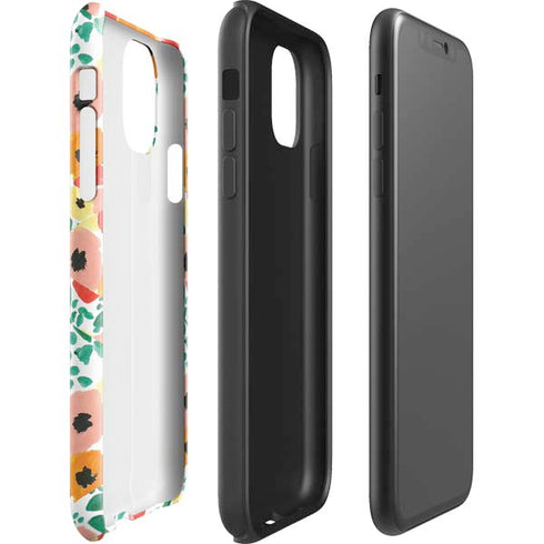Bouffants and Broken Hearts Geometric Flowers iPhone 11 Impact Case