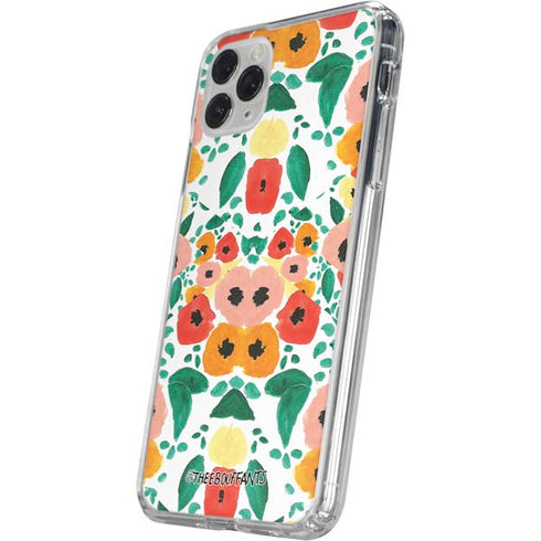 Bouffants and Broken Hearts Geometric Flowers iPhone 11 Pro Clear Case