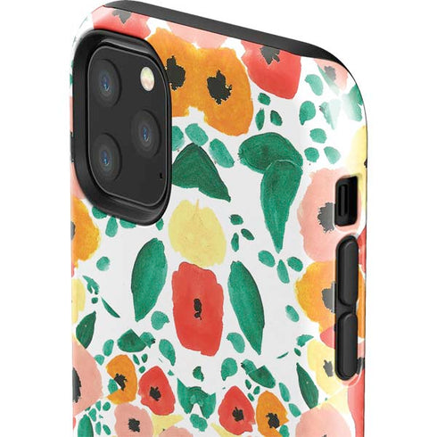 Bouffants and Broken Hearts Geometric Flowers iPhone 11 Pro Max Impact Case