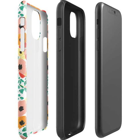 Bouffants and Broken Hearts Geometric Flowers iPhone 11 Pro Max Impact Case