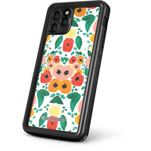 Bouffants and Broken Hearts Geometric Flowers iPhone 11 Pro Max Waterproof Case