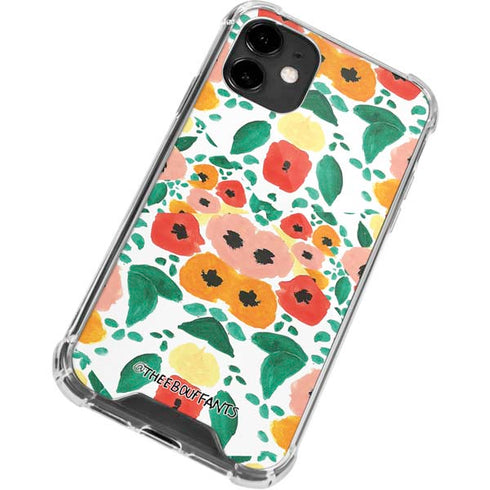Bouffants and Broken Hearts Geometric Flowers iPhone 12 Clear Case