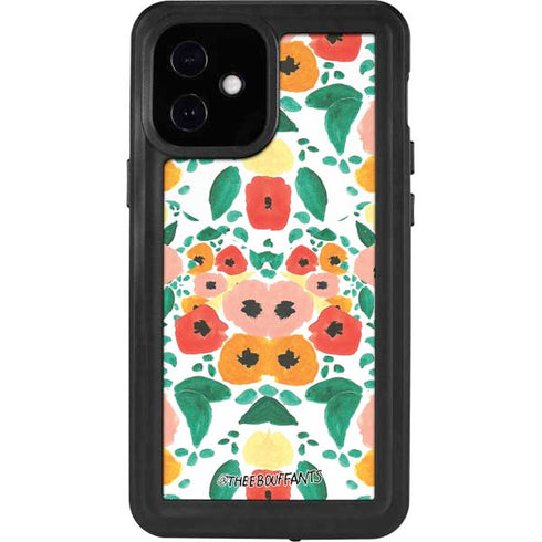 Bouffants and Broken Hearts Geometric Flowers iPhone 12 Mini Waterproof Case