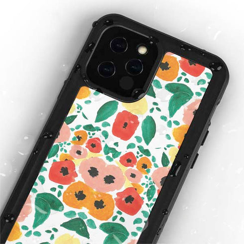 Bouffants and Broken Hearts Geometric Flowers iPhone 12 Pro Waterproof Case