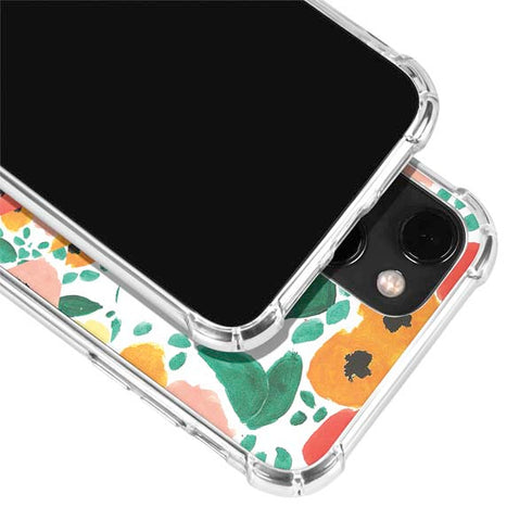 Bouffants and Broken Hearts Geometric Flowers iPhone 13 Mini Clear Case