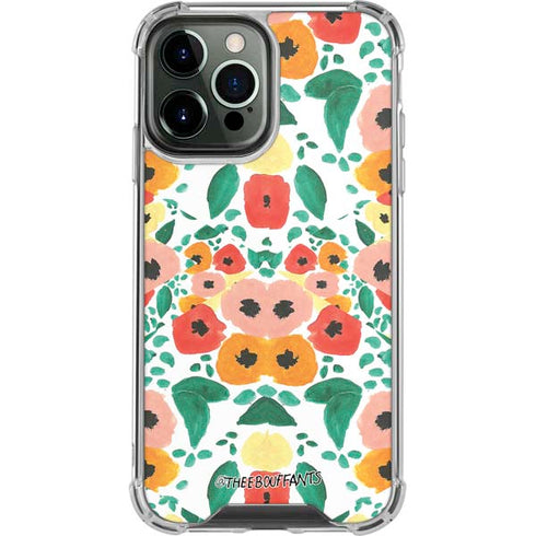 Bouffants and Broken Hearts Geometric Flowers iPhone 15 Pro Max Clear Case