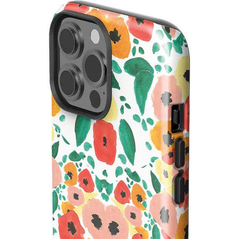 Bouffants and Broken Hearts Geometric Flowers iPhone 14 Pro Max Impact Case