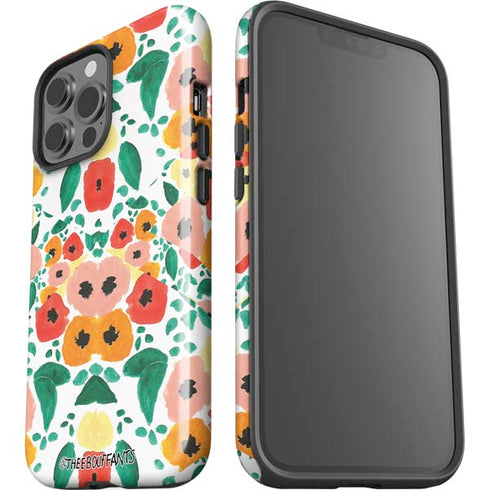 Bouffants and Broken Hearts Geometric Flowers iPhone 15 Pro Max Impact Case