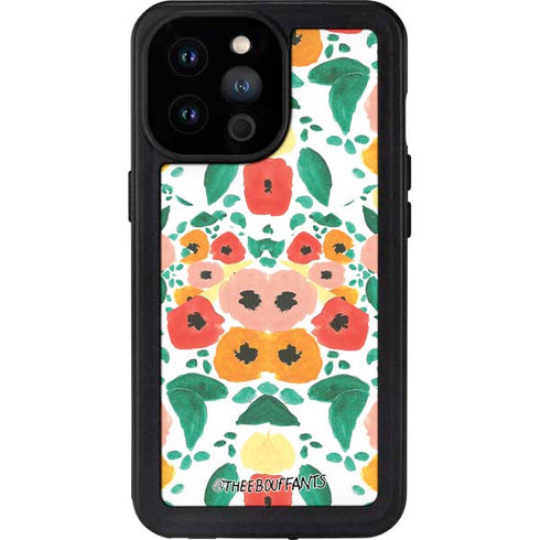 Bouffants and Broken Hearts Geometric Flowers iPhone 14 Pro Max Waterproof Case