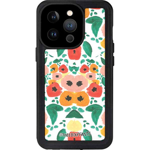 Bouffants and Broken Hearts Geometric Flowers iPhone 14 Pro Waterproof Case