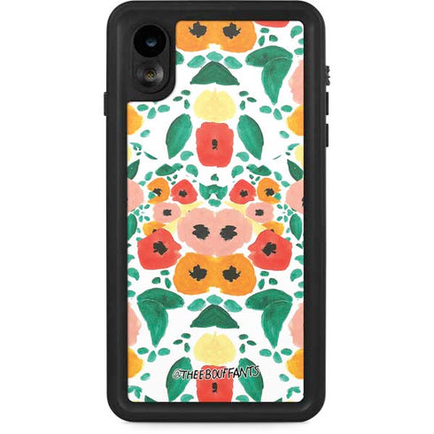 Bouffants and Broken Hearts Geometric Flowers iPhone XR Waterproof Case