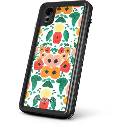 Bouffants and Broken Hearts Geometric Flowers iPhone XR Waterproof Case