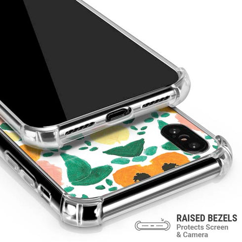 Bouffants and Broken Hearts Geometric Flowers iPhone XS Max Clear Case