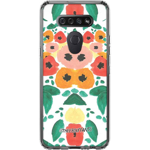 Bouffants and Broken Hearts Geometric Flowers LG K51/Q51 Clear Case