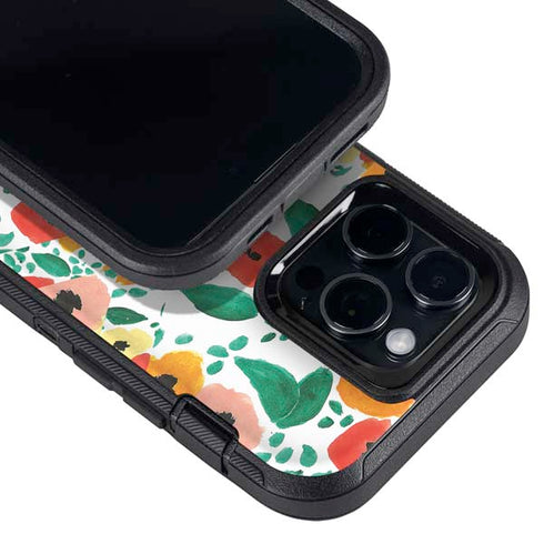 Bouffants and Broken Hearts Geometric Flowers Otterbox Defender iPhone Skin