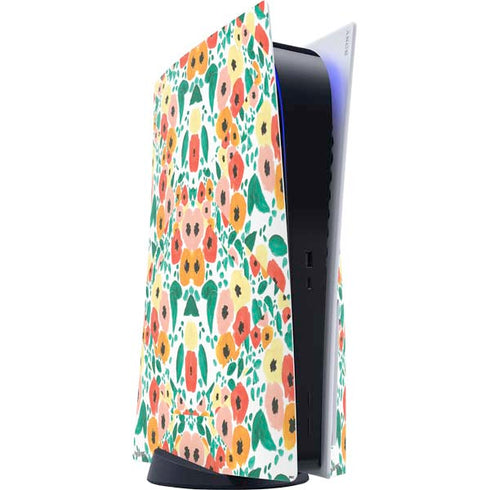 Bouffants and Broken Hearts Geometric Flowers PS5 Console Skin