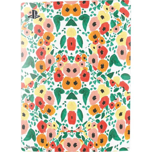 Bouffants and Broken Hearts Geometric Flowers PS5 Console Skin