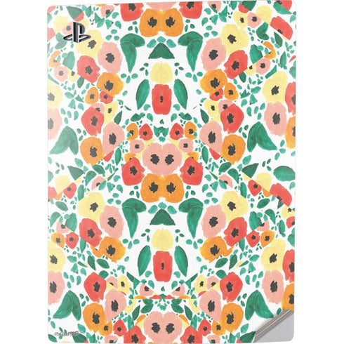 Bouffants and Broken Hearts Geometric Flowers PS5 Digital Edition Console Skin