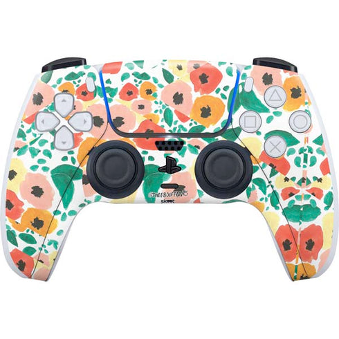 Bouffants and Broken Hearts Geometric Flowers PS5 Controller Skin