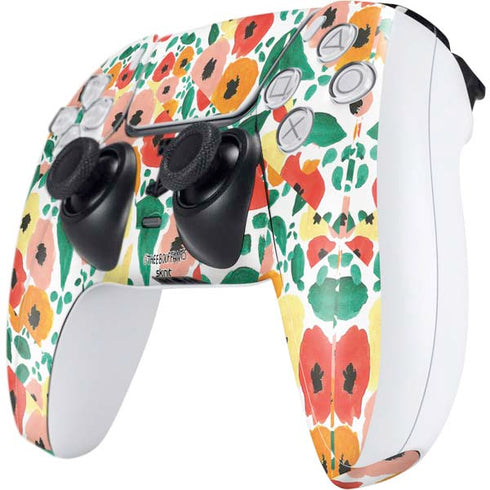 Bouffants and Broken Hearts Geometric Flowers PS5 Controller Skin