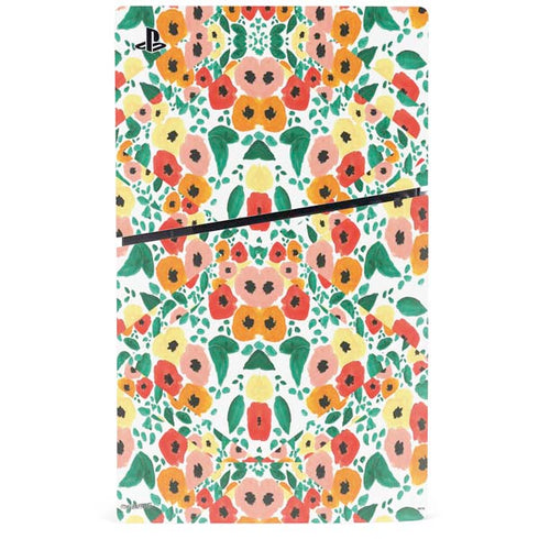 Bouffants and Broken Hearts Geometric Flowers PS5 Slim Disk Console Skin