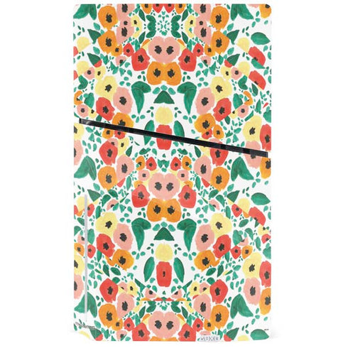 Bouffants and Broken Hearts Geometric Flowers PS5 Slim Disk Console Skin