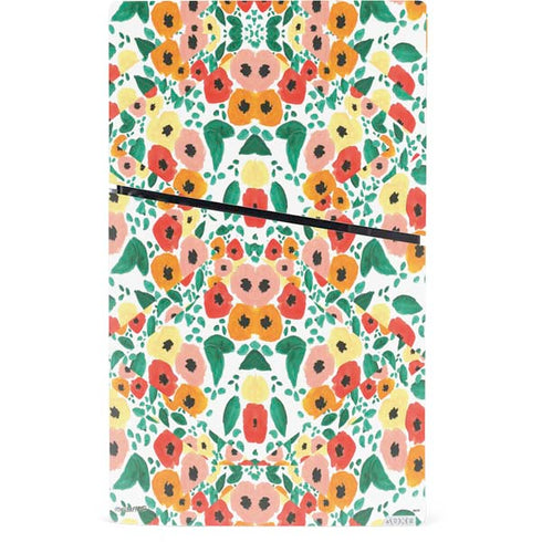Bouffants and Broken Hearts Geometric Flowers PS5 Slim Digital Edition Bundle Skin