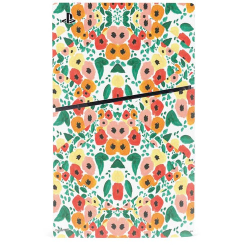 Bouffants and Broken Hearts Geometric Flowers PS5 Slim Digital Edition Console Skin