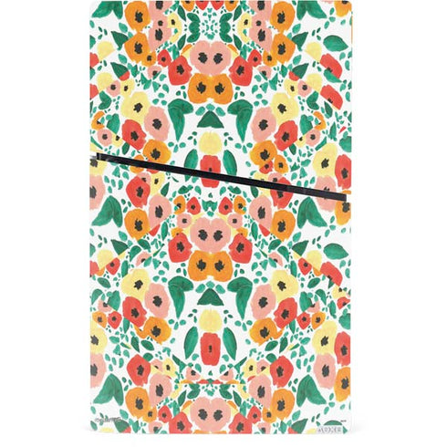 Bouffants and Broken Hearts Geometric Flowers PS5 Slim Digital Edition Console Skin