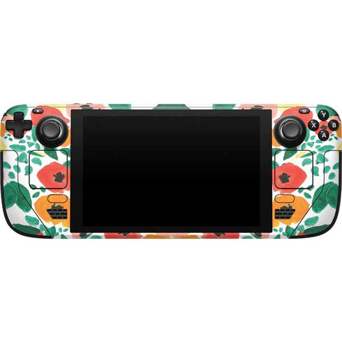 Bouffants and Broken Hearts Geometric Flowers Steam Deck Handheld Gaming Computer Skin